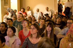 Packed into the Bhakti Center